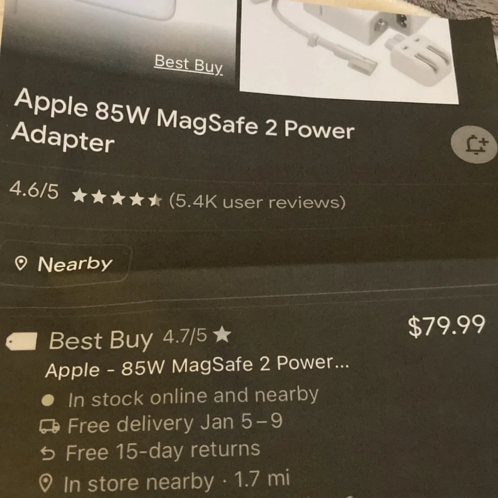 Apple Power Adapter $30